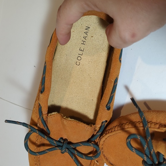 Cole Haan mens driving moccasin slip on orange size 7.5 - Picture 10 of 11